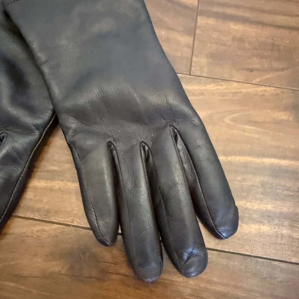 Thinsulate 40g Insulated Dark Brown Leather‎ Winter Gloves Women's Size L Luxury